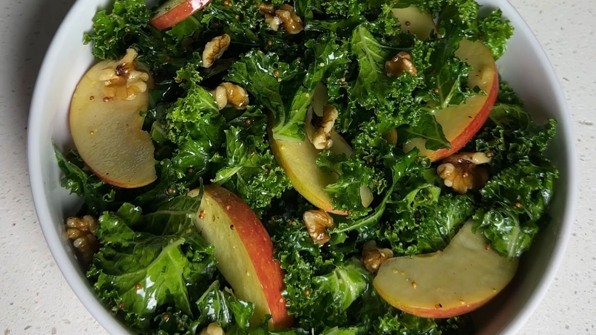 Apple Walnut Kale Salad